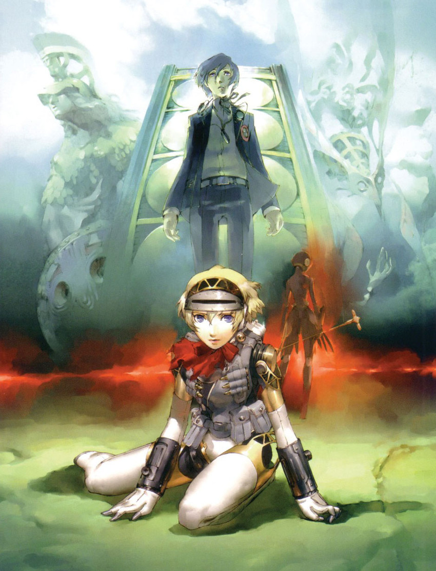yuuki makoto, aigis, metis, athena, and psyche (persona and 2 more) drawn by soejima_shigenori