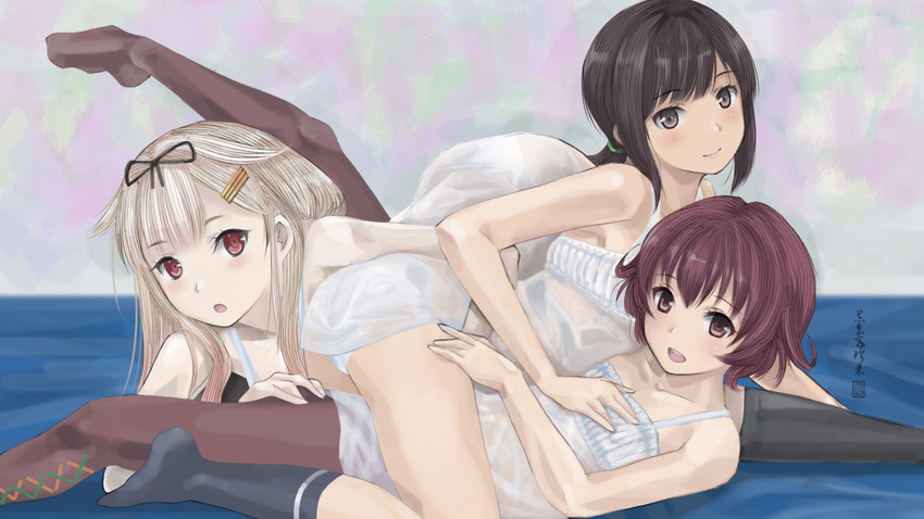 yuudachi, fubuki, yuudachi kai ni, and mutsuki (kantai collection) drawn by cloritin