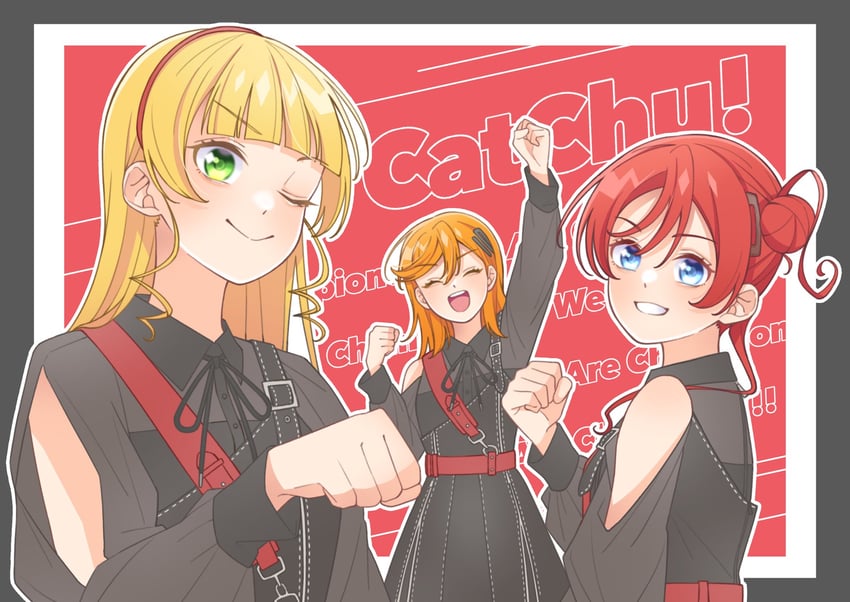 shibuya kanon, heanna sumire, and yoneme mei (love live! and 1 more) drawn by wabe417