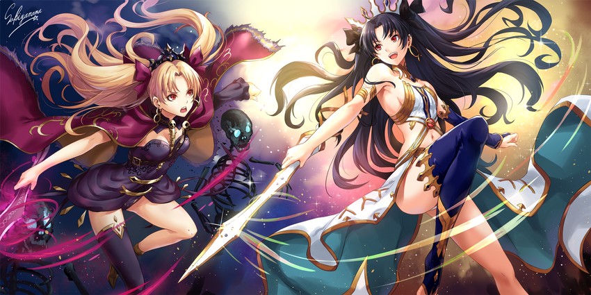 ereshkigal and ishtar (fate and 1 more) drawn by sakiyamama