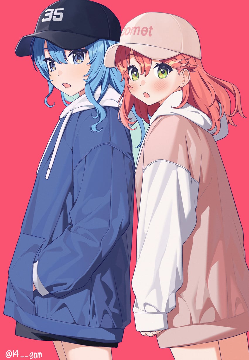 hoshimachi suisei and sakura miko (hololive) drawn by 14_(vision5032)
