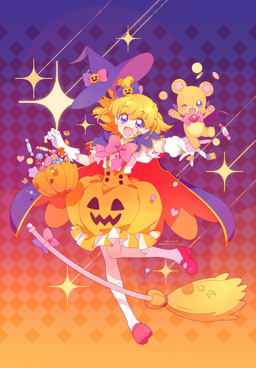 asahina mirai and mofurun (precure and 1 more) drawn by qianxia_yell