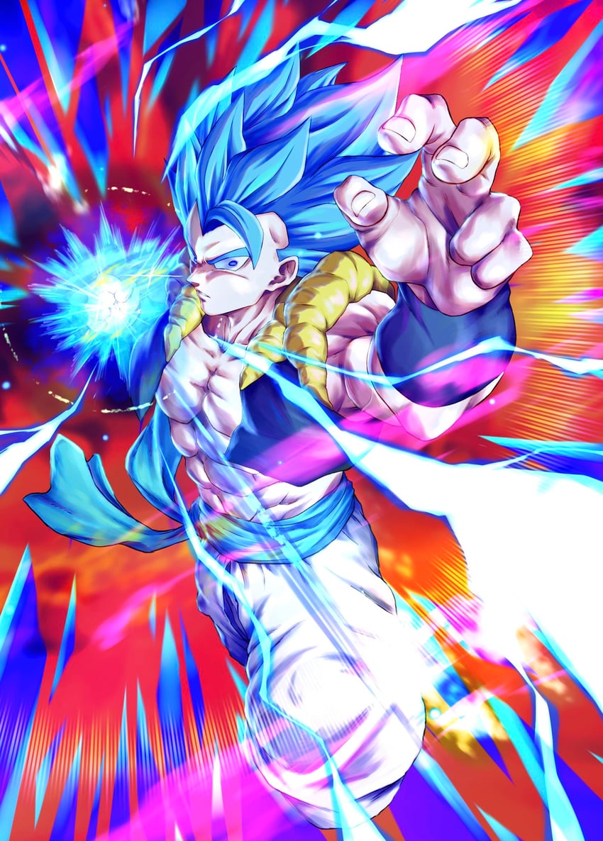 gogeta (dragon ball and 2 more) drawn by papita_pochi