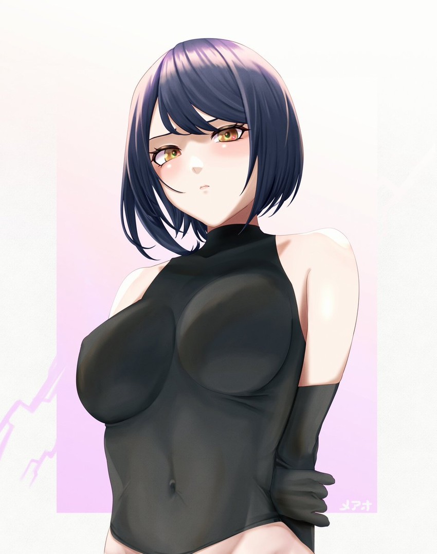 kujou sara (genshin impact) drawn by me_ao_(many_blue_leaves)