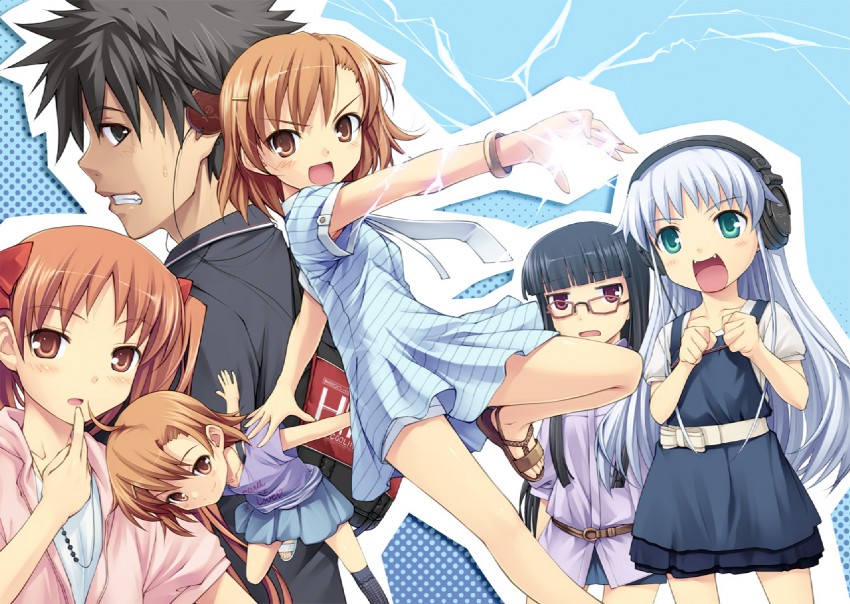misaka mikoto, shirai kuroko, kamijou touma, index, last order, and 1 more (toaru majutsu no index and 1 more) drawn by hiiro_yuki