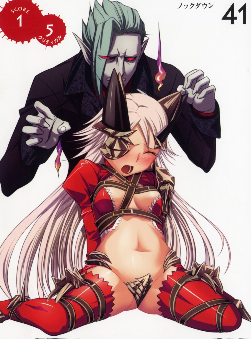 aldra, queen aldra, and delmore (queen's blade) drawn by kantaka