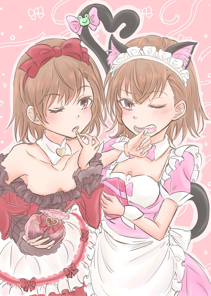 misaka mikoto, gekota, and misaka imouto (toaru majutsu no index and 1 more) drawn by komemogoo