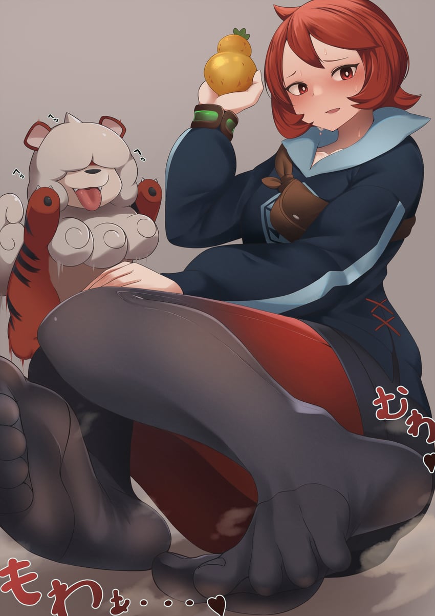 arezu and hisuian growlithe (pokemon and 1 more) drawn by nekokaminari
