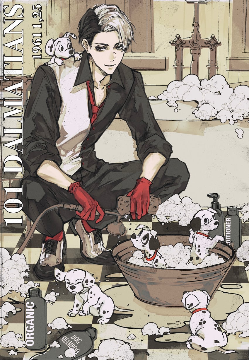 divus crewel, penny, patch, lucky, rolly, and 1 more (twisted wonderland and 1 more) drawn by ho9_999