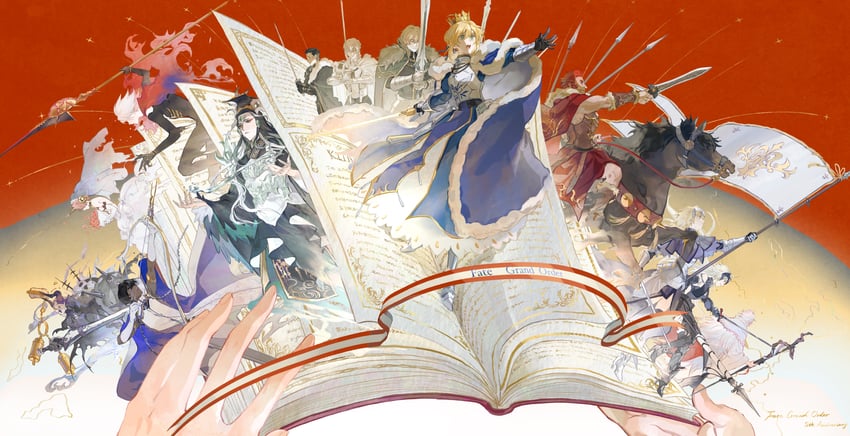 artoria pendragon, saber, jeanne d'arc alter, jeanne d'arc, iskandar, and 10 more (fate and 1 more) drawn by mimulishizi
