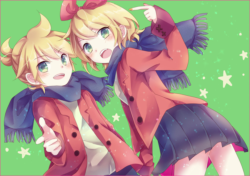 kagamine rin and kagamine len (vocaloid) drawn by gomano_rio