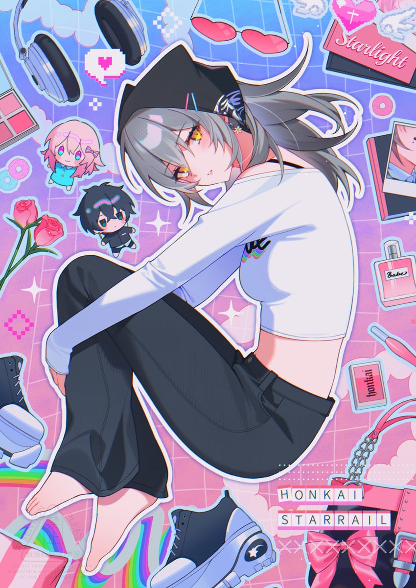 trailblazer, stelle, march 7th, and dan heng (honkai and 1 more) drawn by bechu