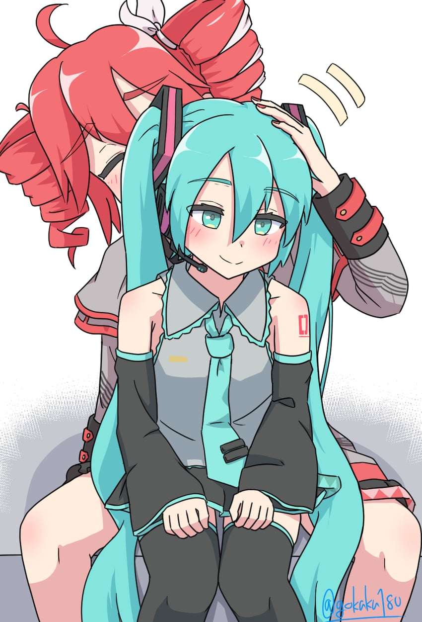 hatsune miku and kasane teto (vocaloid and 2 more) drawn by gokaku180