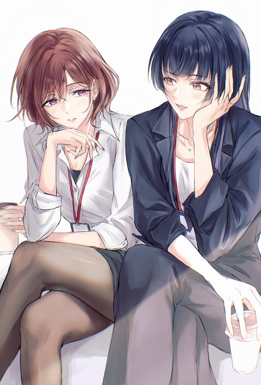 higuchi madoka and mayuzumi fuyuko (idolmaster and 1 more) drawn by sushizanmai_(sorahaaoi7)