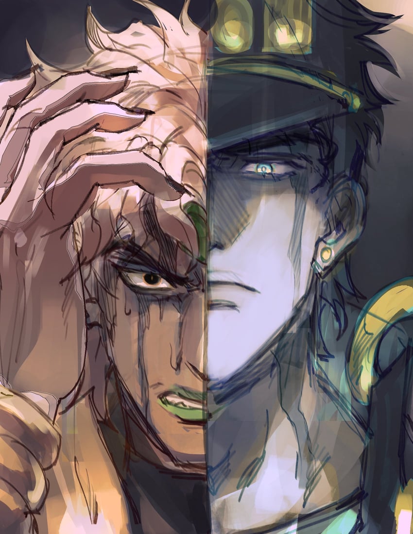 kujo jotaro and dio brando (jojo no kimyou na bouken and 1 more) drawn by did_it