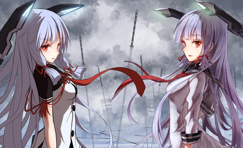murakumo and murakumo kai ni (kantai collection) drawn by bae.c