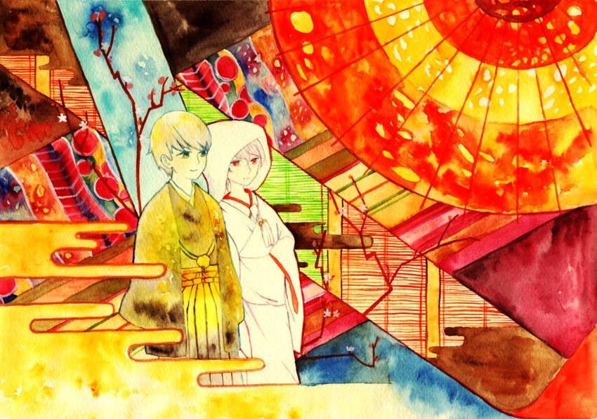 narukami yu and izanami (persona and 1 more) drawn by emuchi
