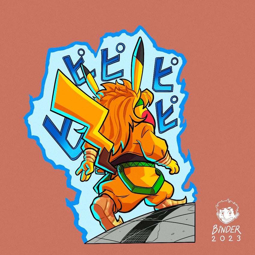 pikachu and dio brando (pokemon and 2 more) drawn by bernhard_binder