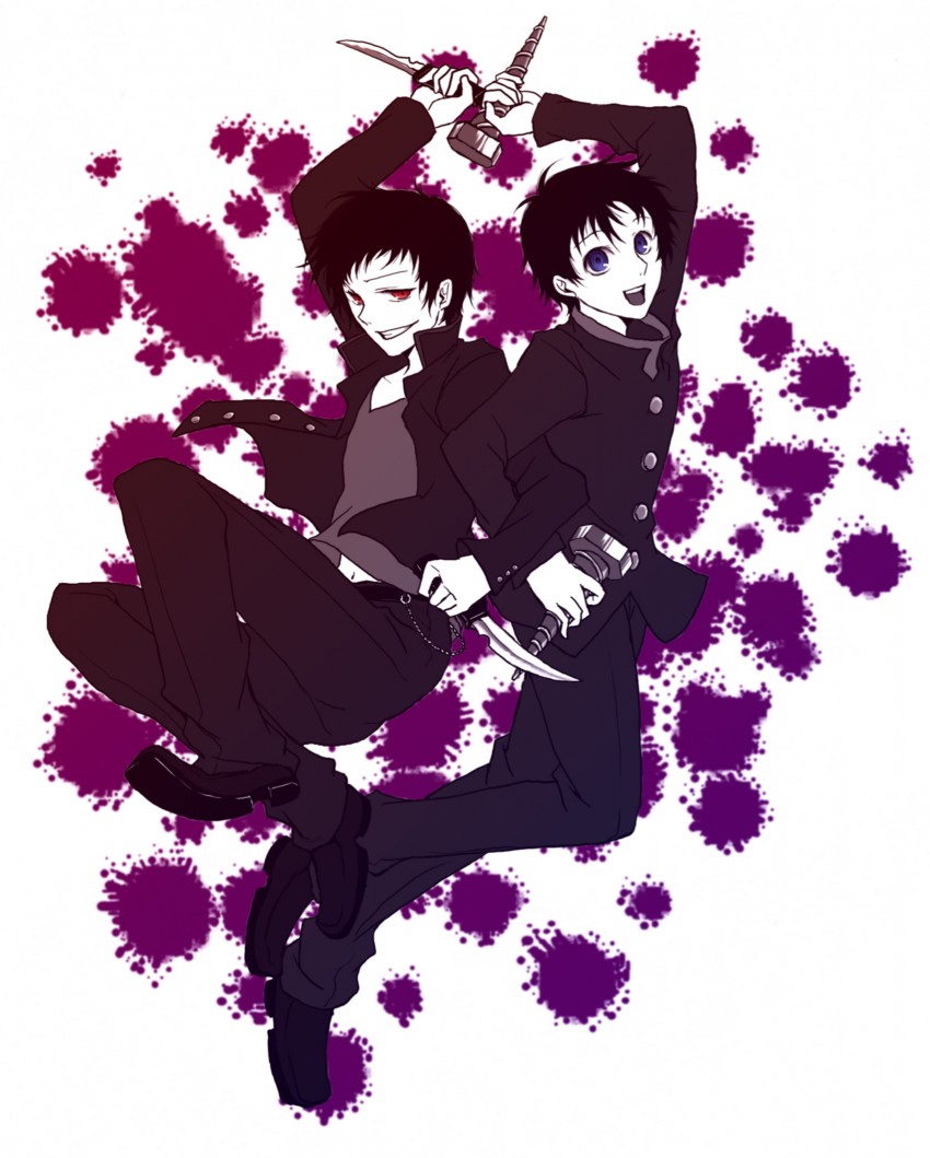 orihara izaya and kumagawa misogi (durarara!! and 1 more) drawn by isha_yue