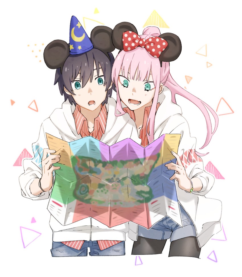 zero two and hiro (darling in the franxx and 1 more) drawn by leje39