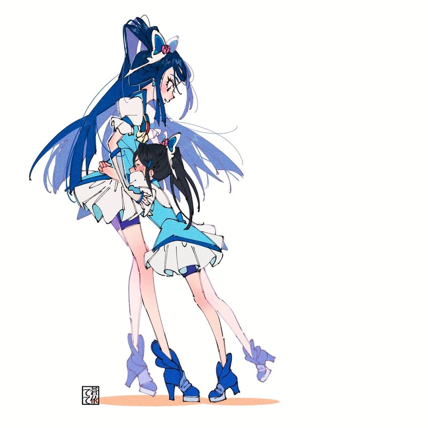 minazuki karen and cure aqua (precure and 2 more) drawn by aoi_tete