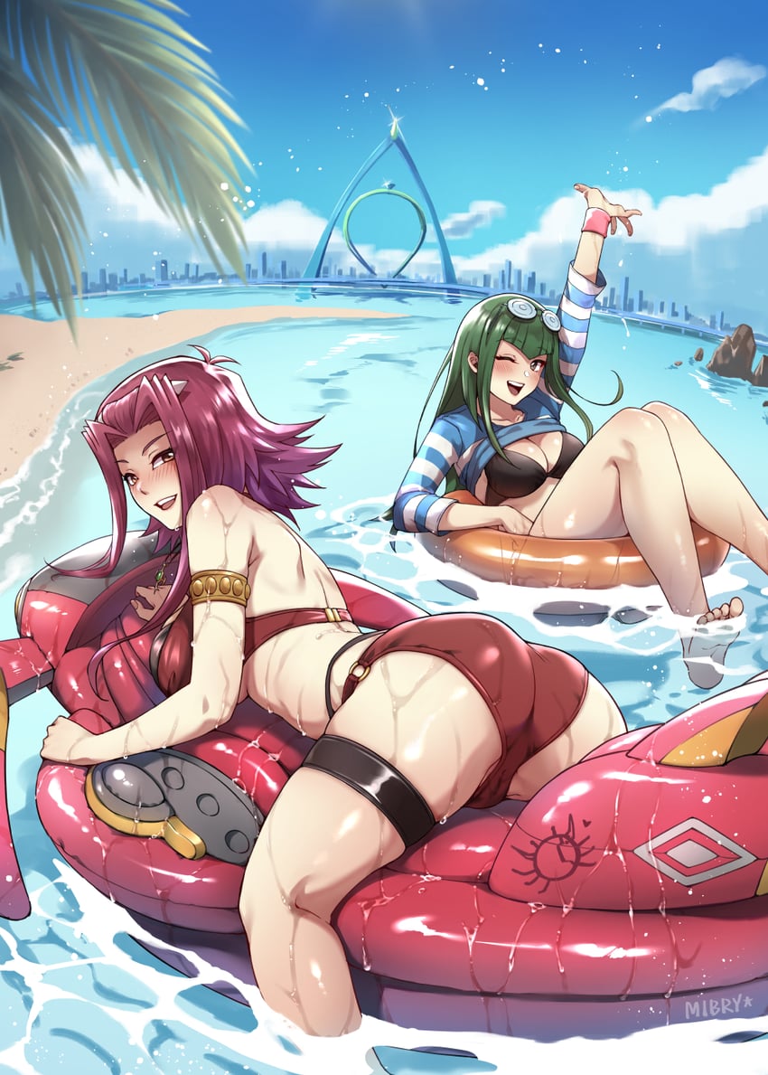 izayoi aki and carly nagisa (yu-gi-oh! and 1 more) drawn by mibry_(phrysm)