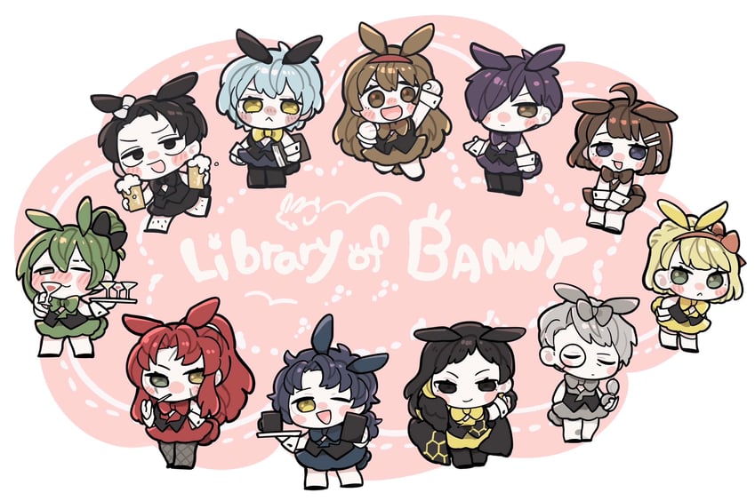 angela, roland, netzach, binah, hod, and 6 more (project moon and 1 more) drawn by kojocho05