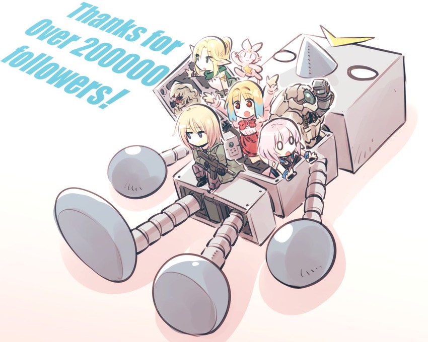 blau, ernesti echevalier, devil's hand, akirara, jukebox, and 3 more (original and 2 more) drawn by kato_takuji