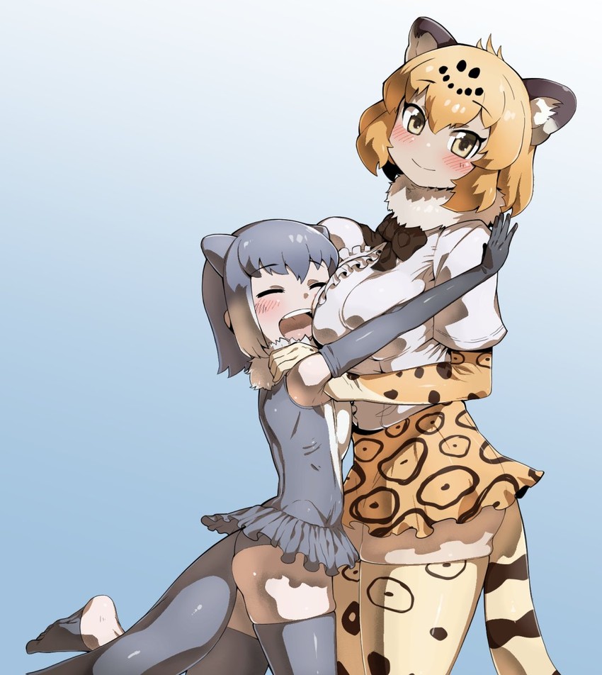 jaguar and small-clawed otter (kemono friends) drawn by r-one