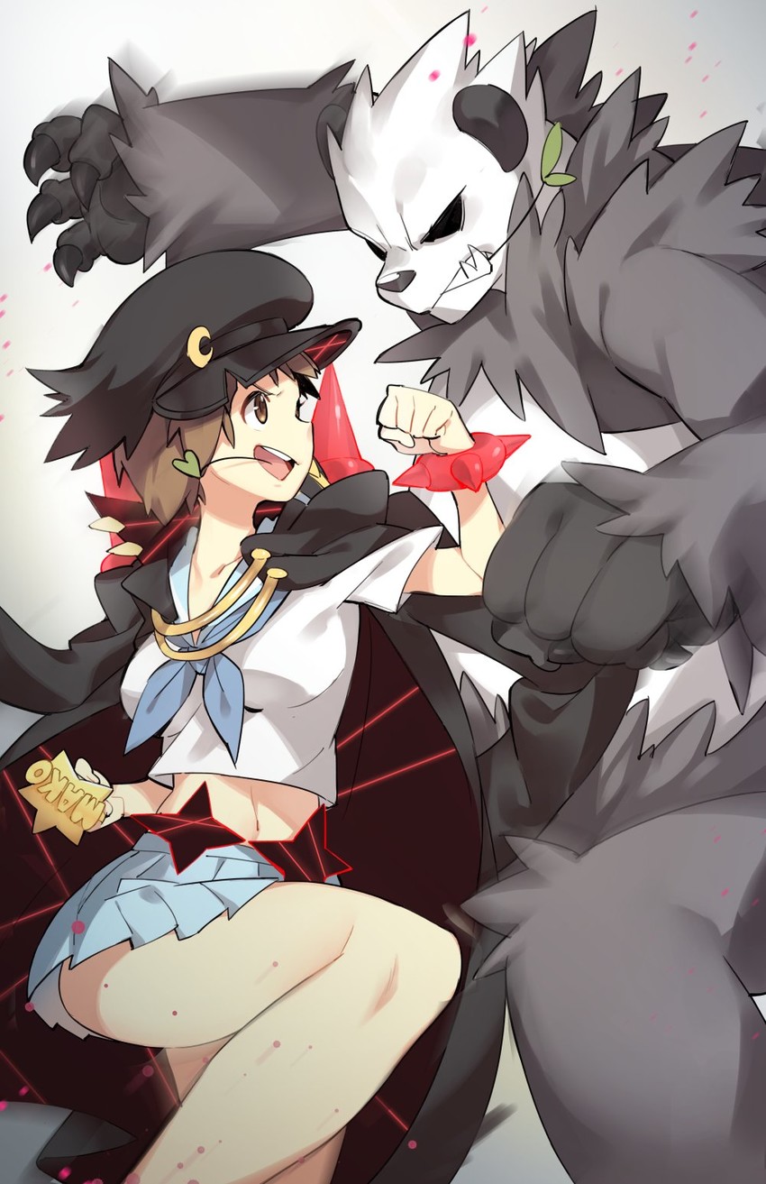 mankanshoku mako and pangoro (pokemon and 2 more) drawn by ge-b