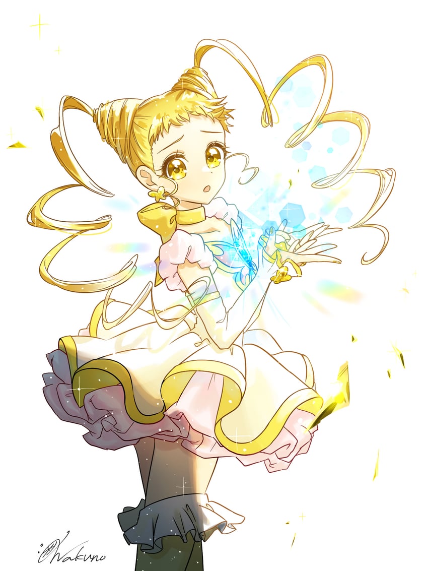 kasugano urara and cure lemonade (precure and 1 more) drawn by wakuno_lemon