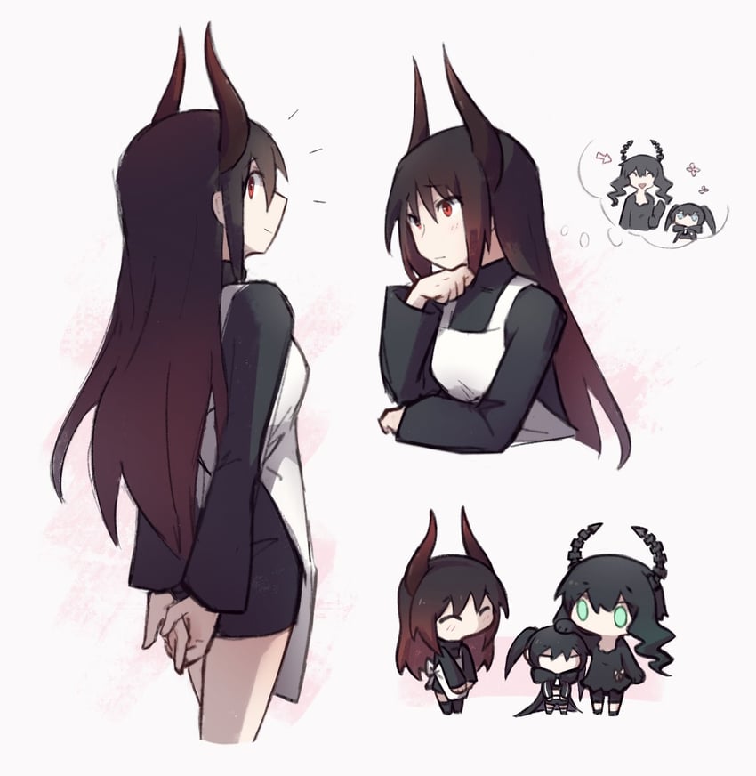black rock shooter, dead master, and black gold saw (black rock shooter) drawn by mehyuew39