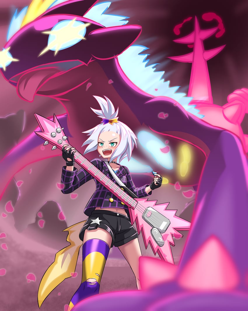 roxie, toxtricity, and gigantamax toxtricity (pokemon and 1 more) drawn by thalter39o