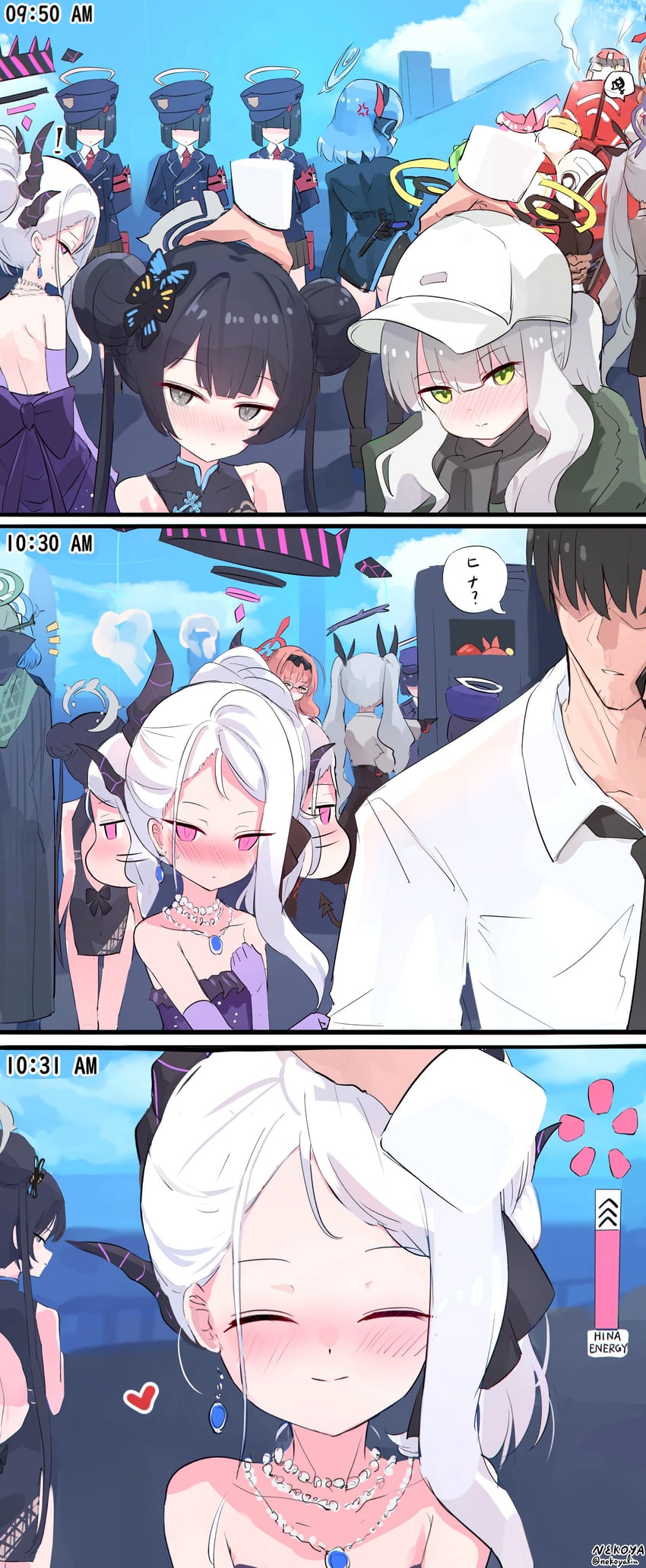 sensei, hina, kisaki, ako, iori, and 10 more (blue archive) drawn by nekoya_(liu)