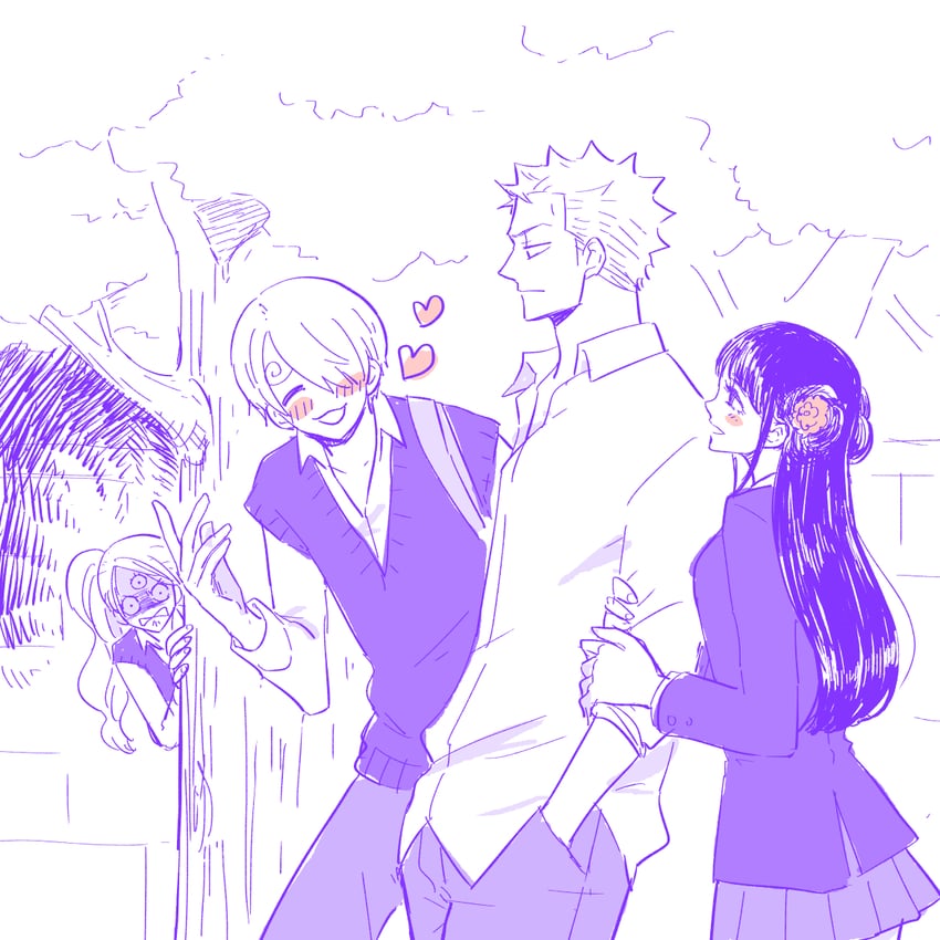roronoa zoro, sanji, charlotte pudding, and kouzuki hiyori (one piece) drawn by eeyasu_(samarian)