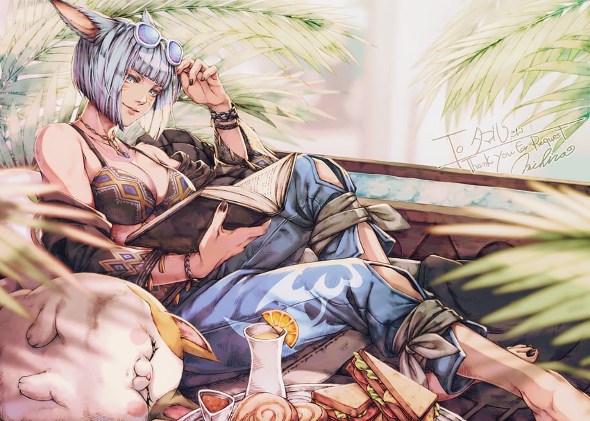 warrior of light and fat cat (final fantasy and 1 more) drawn by mihira_(tainosugatayaki)