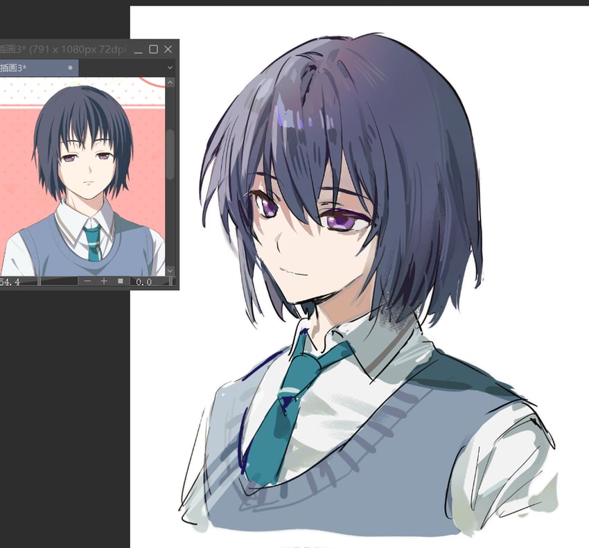 oshii yuu (watashi no real wa juujitsu shisugiteiru) drawn by kitakawayui