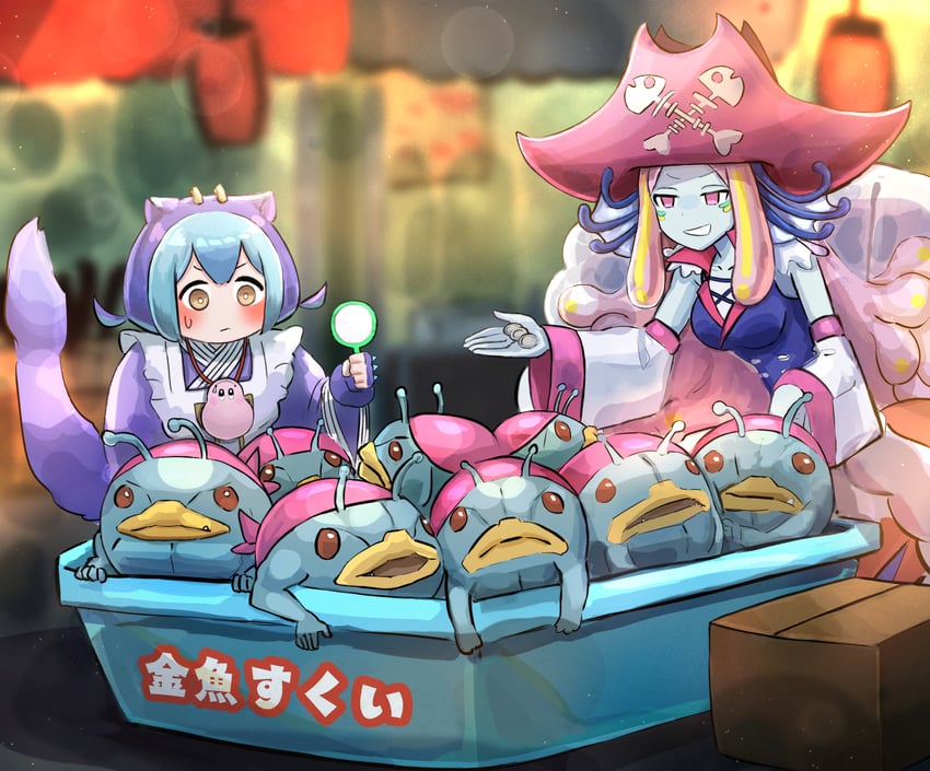 laundry dragonmaid, marshmallon, and gold pride - captain carrie (yu-gi-oh!) drawn by hatano_kiyoshi