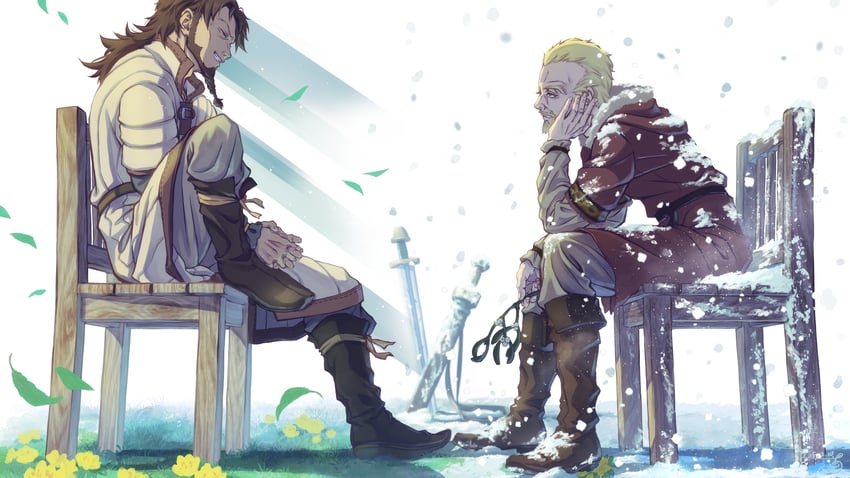 askeladd and bjorn (vinland saga) drawn by shirube_akashi
