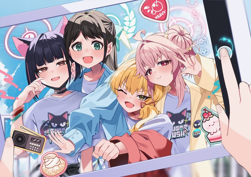 kazusa, natsu, airi, and yoshimi (blue archive) drawn by tsushima_shigure