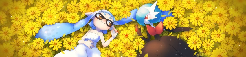 inkling player character, gardevoir, inkling girl, and mega gardevoir (pokemon and 1 more) drawn by kikuyoshi_(tracco)
