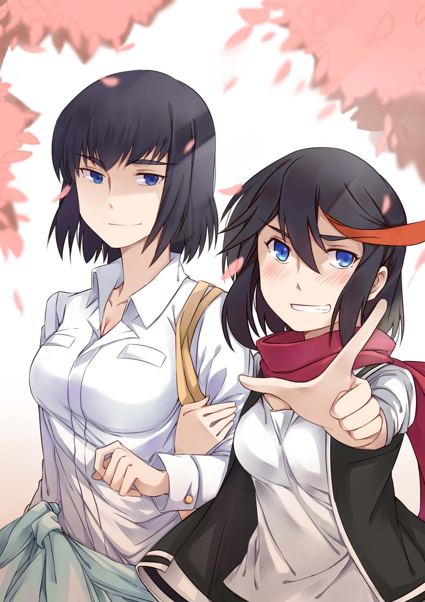 matoi ryuuko and kiryuuin satsuki (kill la kill) drawn by yorukun