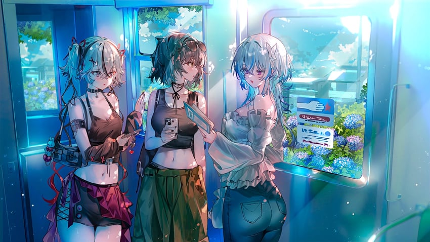 rover, female rover, camellya, and shorekeeper (wuthering waves) drawn by utsuhostoria