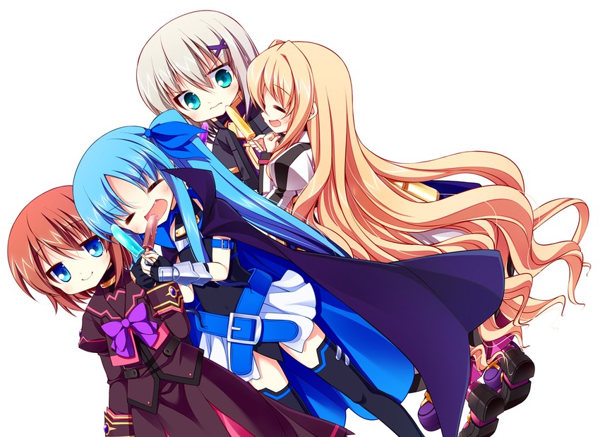 stern the destructor, levi the slasher, lord dearche, and yuri eberwein (lyrical nanoha and 3 more) drawn by teruui
