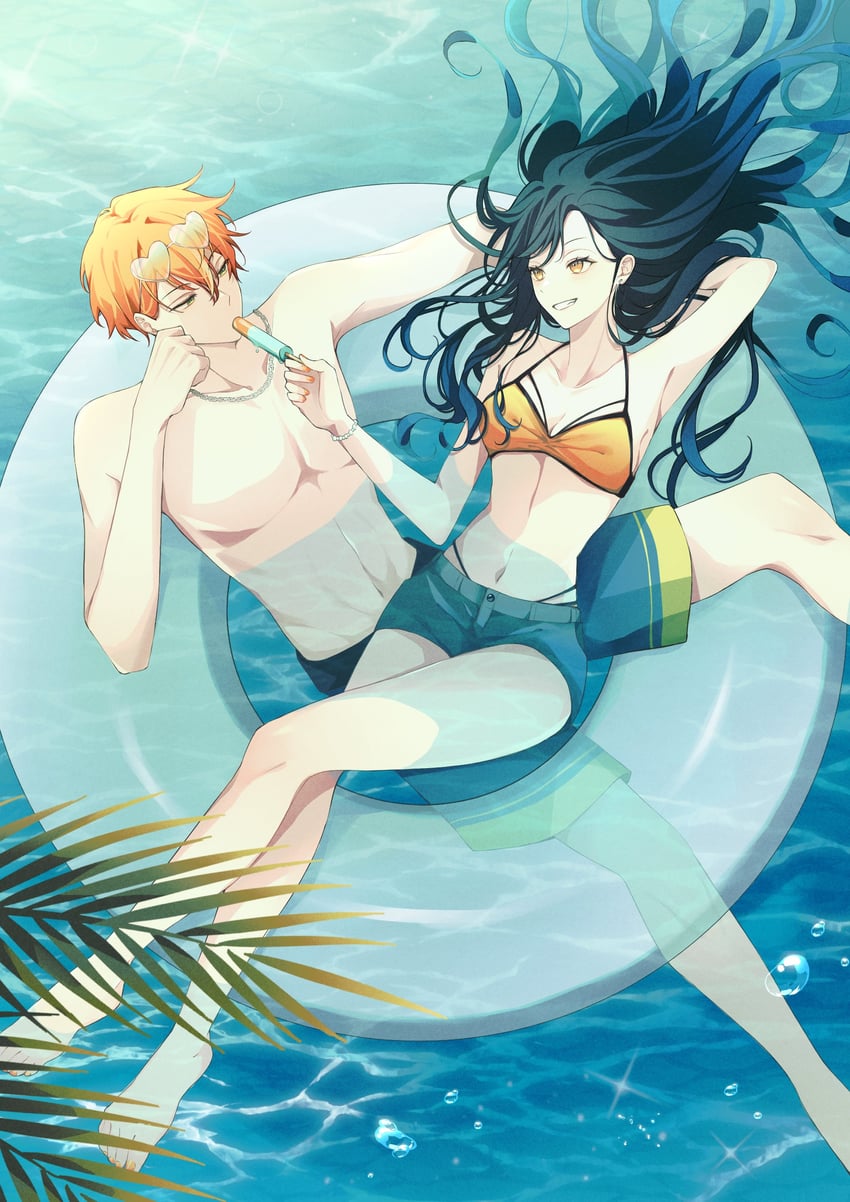 shinonome akito and shiraishi an (project sekai) drawn by sasugaafee