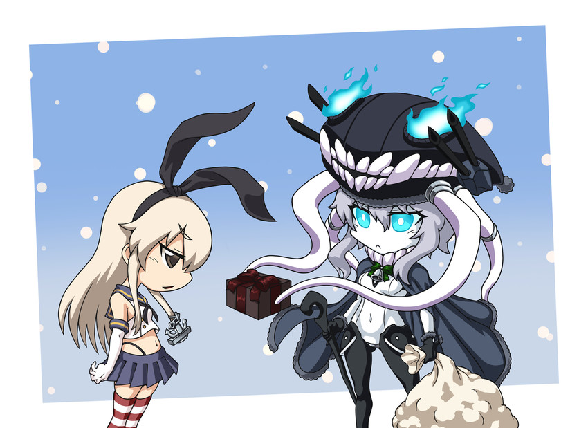 shimakaze and wo-class aircraft carrier (kantai collection) drawn by geminithethird