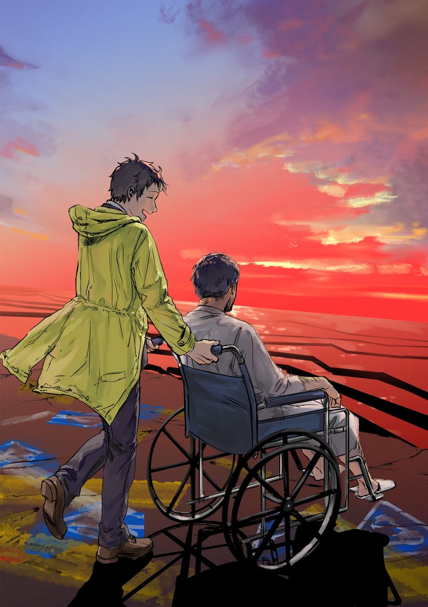 adachi tooru and doujima ryoutarou (persona and 1 more) drawn by morrisuit