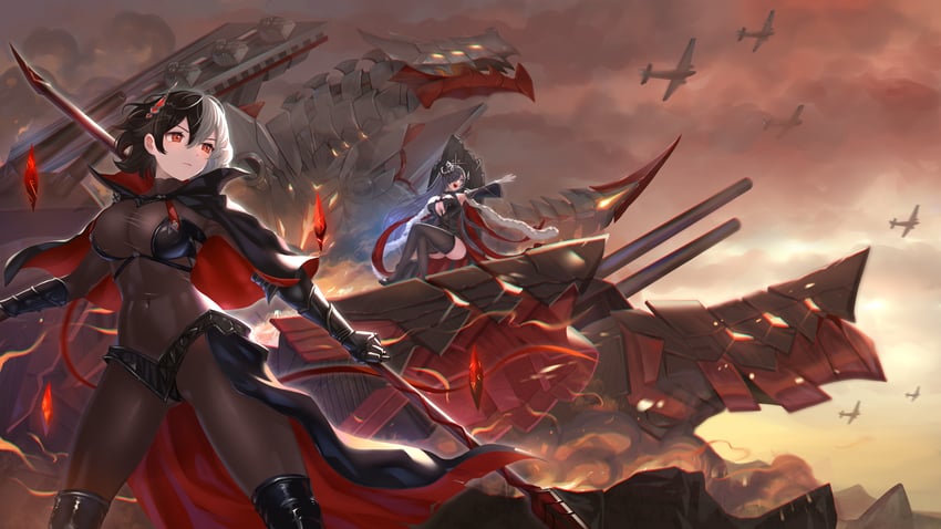 august von parseval and bruenhilde (azur lane) drawn by highlander_z