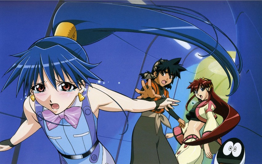 dita liebely, hibiki tokai, misty cornwell, and pyoro (vandread) drawn by kuroda_kazuya