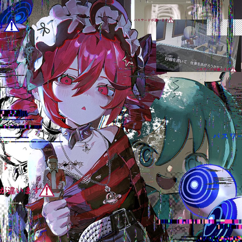 hatsune miku, kasane teto, villager, colonel sanders, and mikudayo (vocaloid and 3 more) drawn by kurehalxxx